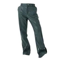 Order online to order bright body trousers fashion design dark pattern button design wide leg PU trousers leather trousers center SKSP061 Order online to order bright body trousers fashion design dark pattern button design wide leg PU trousers leather trousers center SKSP061